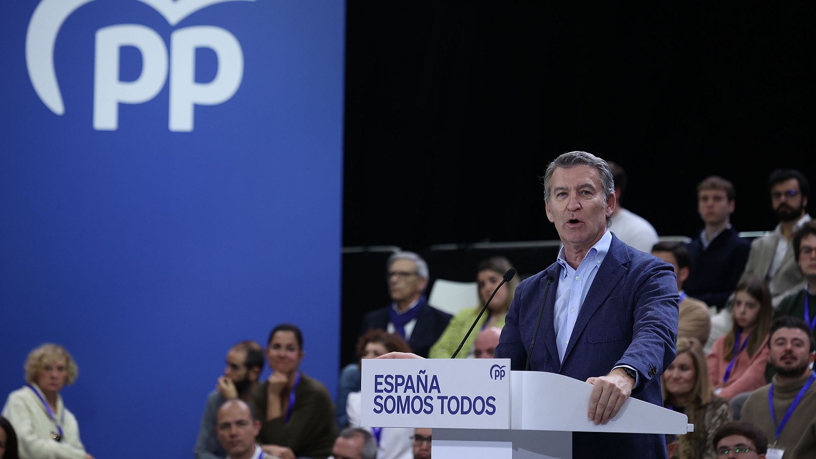 El presidente del Partido Popular, Alberto Núñez Feijóo, en un acto.