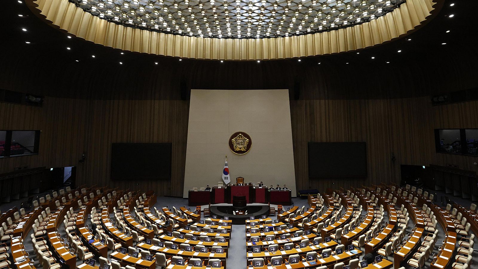 Vista de la sala del Parlamento surcoreano