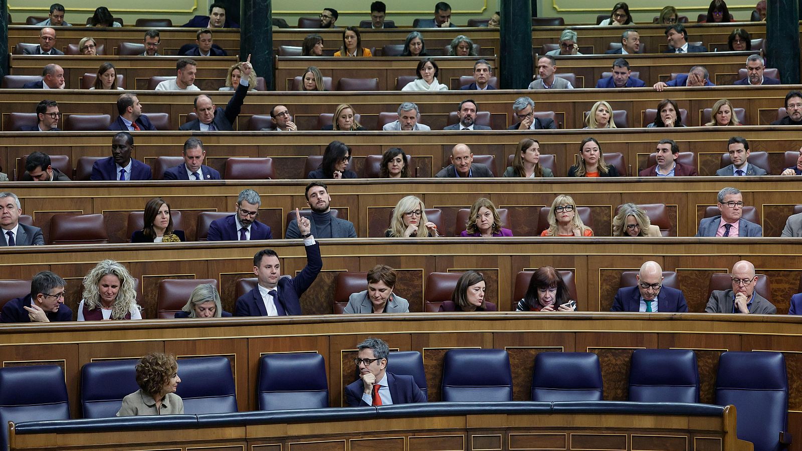 La bancada socialista en el Congreso de los Diputados este martes