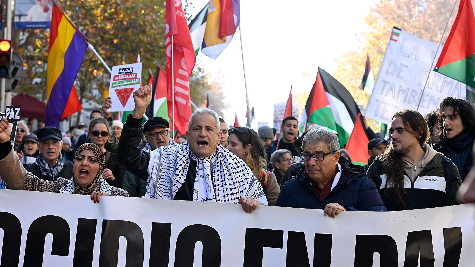 Manifestación de apoyo al pueblo palestino y libanés en Madrid