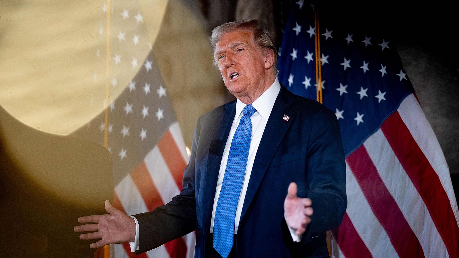 El presidente electo de Estados Unidos, Donald Trump, en una conferencia de prensa en Palm Beach, Florida