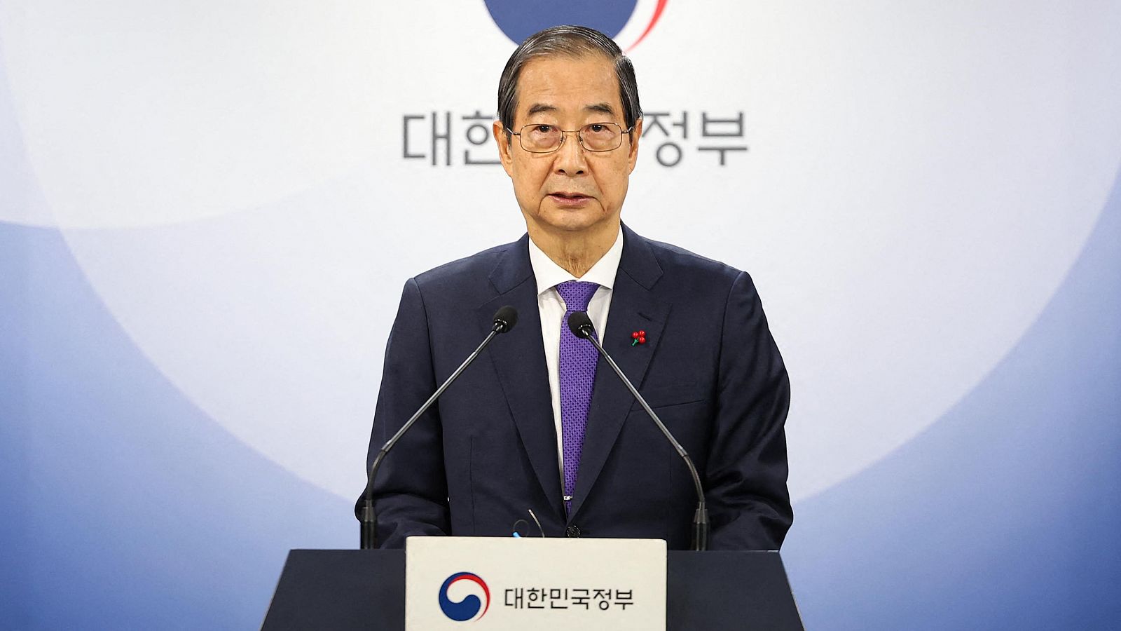 El primer ministro y presidente interino de Corea del Sur, Han Duck-soo