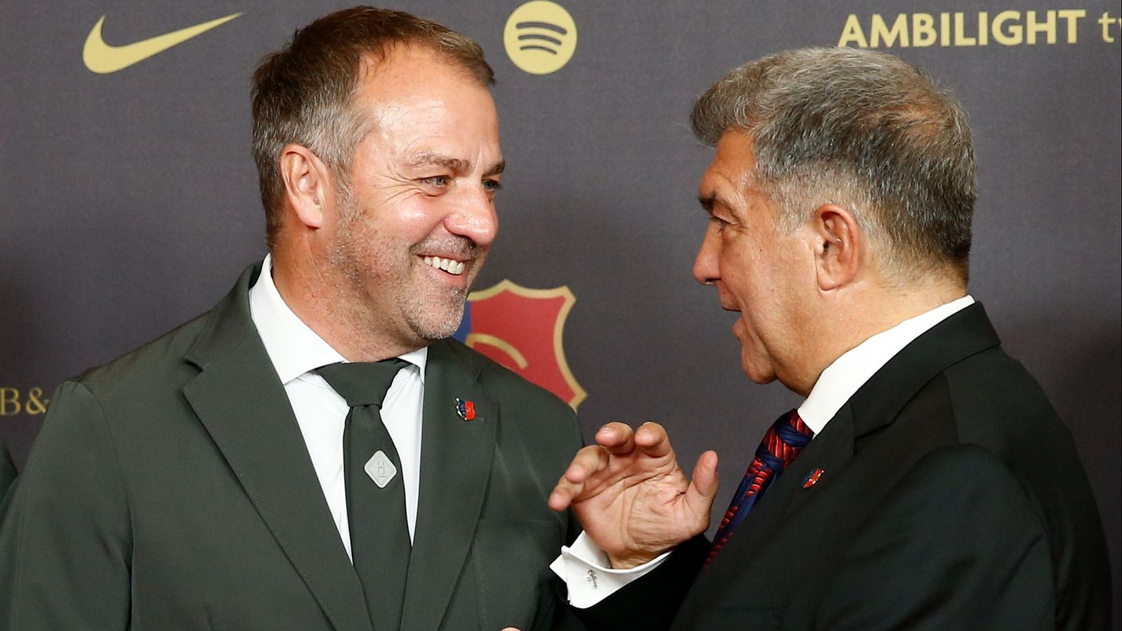 Hansi Flick y Joan Laporta en gala de celebración del 125 aniversario del FC Barcelona