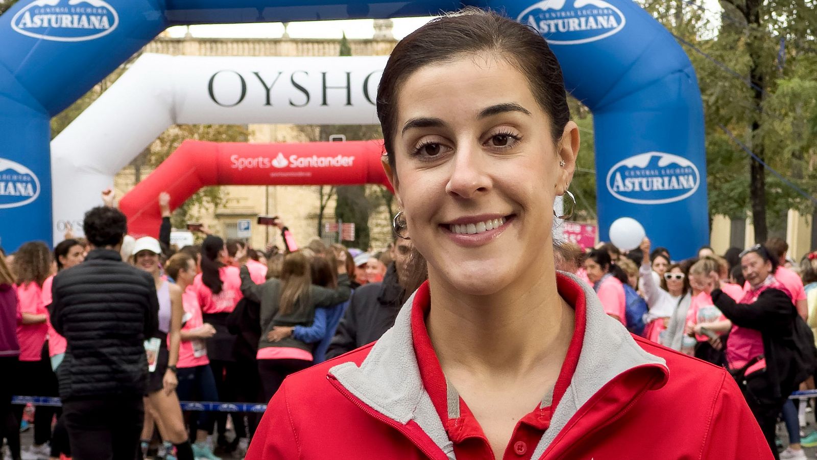 Carolina Marín, en la Carrera de la Mujer de Sevilla