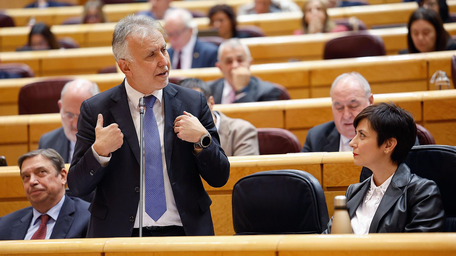 El ministro de Política Territorial, Ángel Víctor Torres, en una sesión de control al Gobierno en el Senado