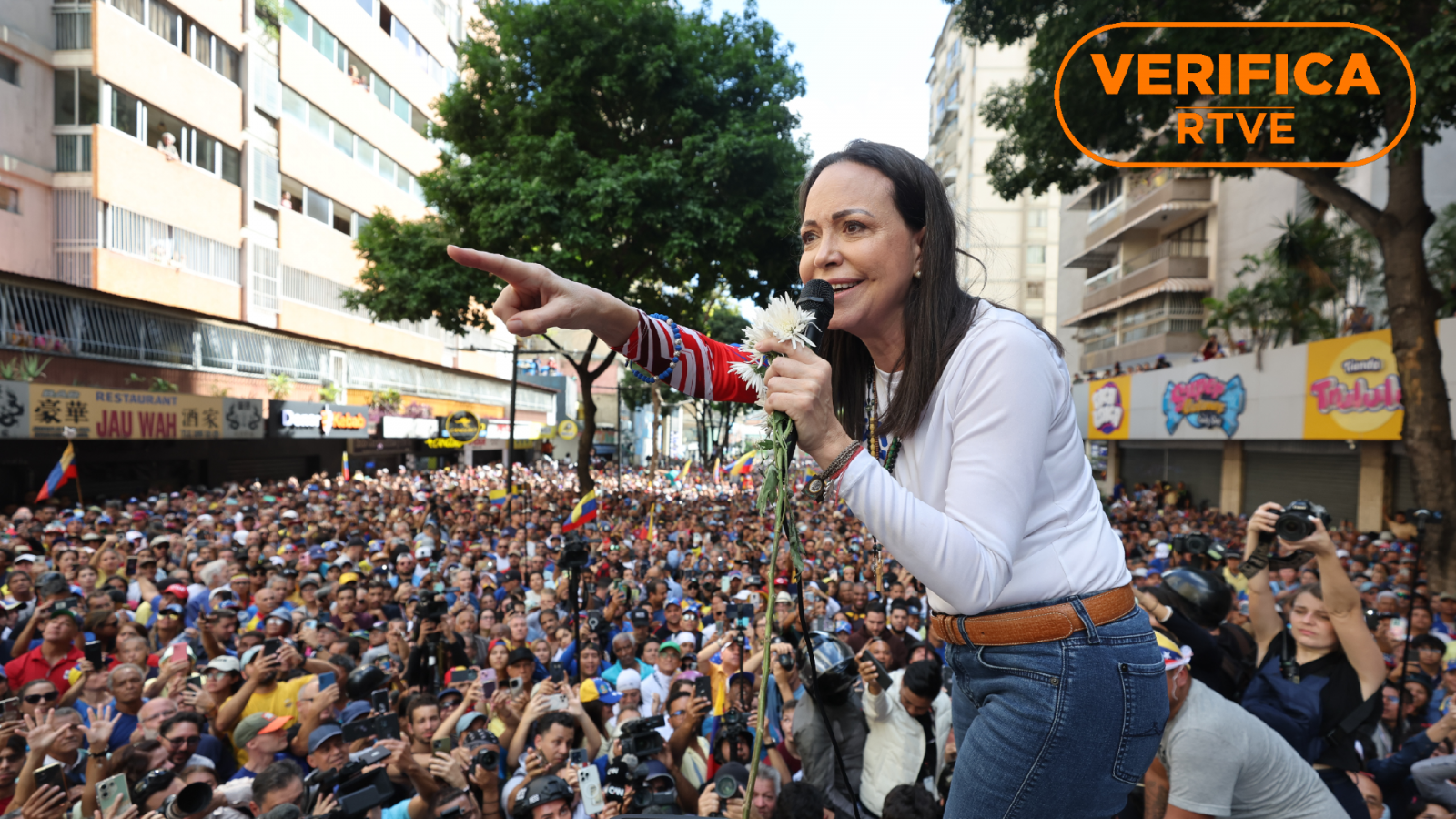  Venezuela | Los vídeos de la situación de Corina Machado tras la protesta contra Maduro en Caracas 