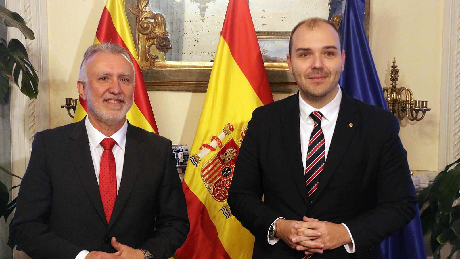 El conseller de la Presidència, Albert Dalmau, i el ministre de Política Territorial, Ángel Víctor Torres, aquest dimecres a Madrid