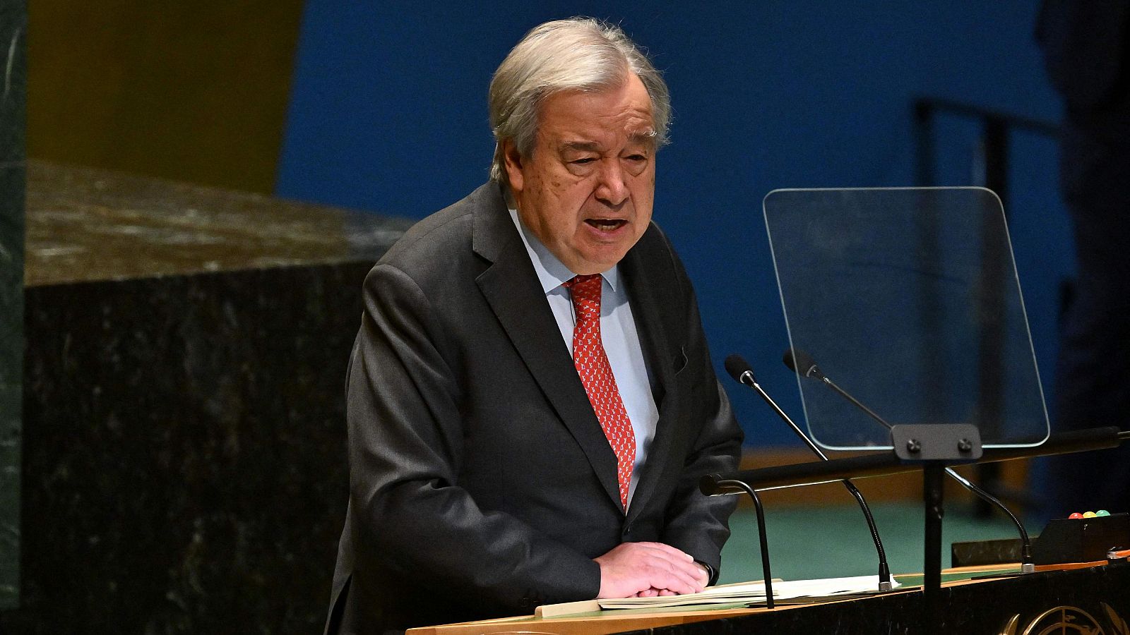 António Guterres durante su discurso ante la Asamblea General de la ONU