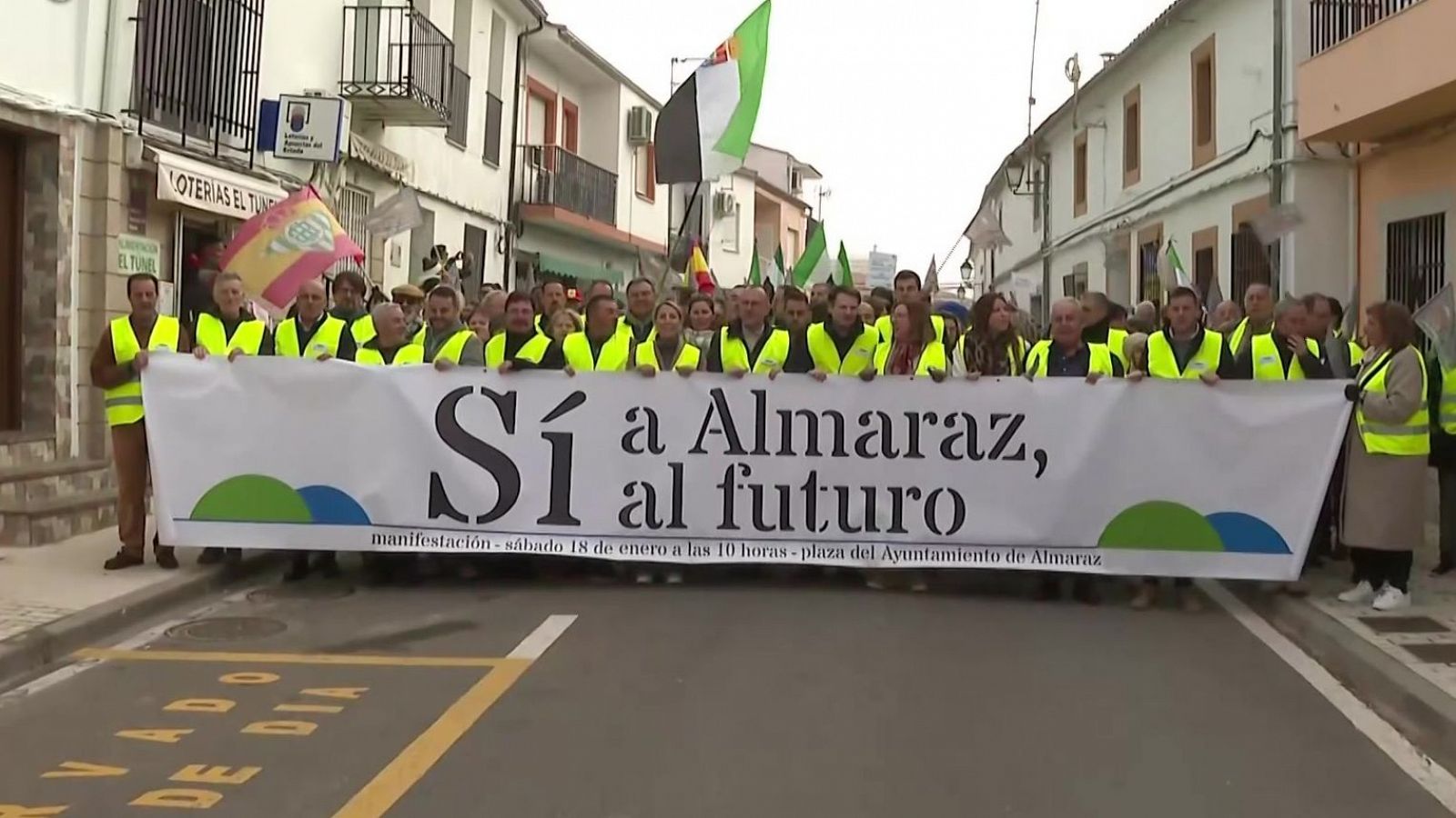 Manifestación a favor de la continuidad de Almaraz, Extremadura