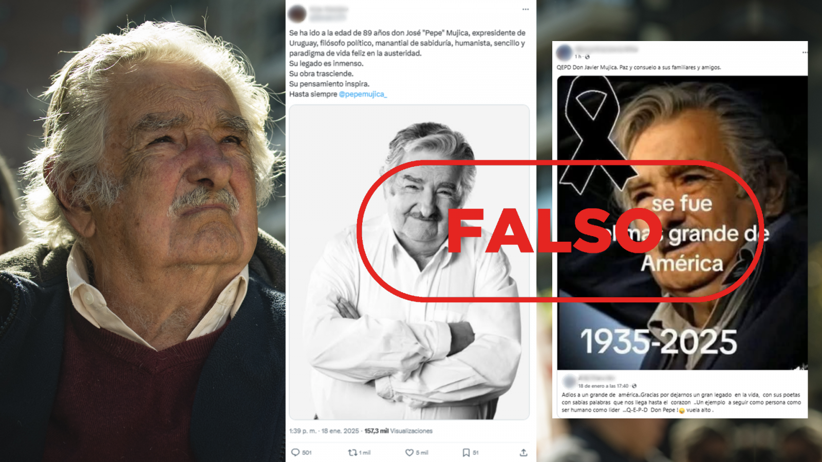 El político uruguayo Pepe Mujica no ha muerto el 18 de enero de 2025