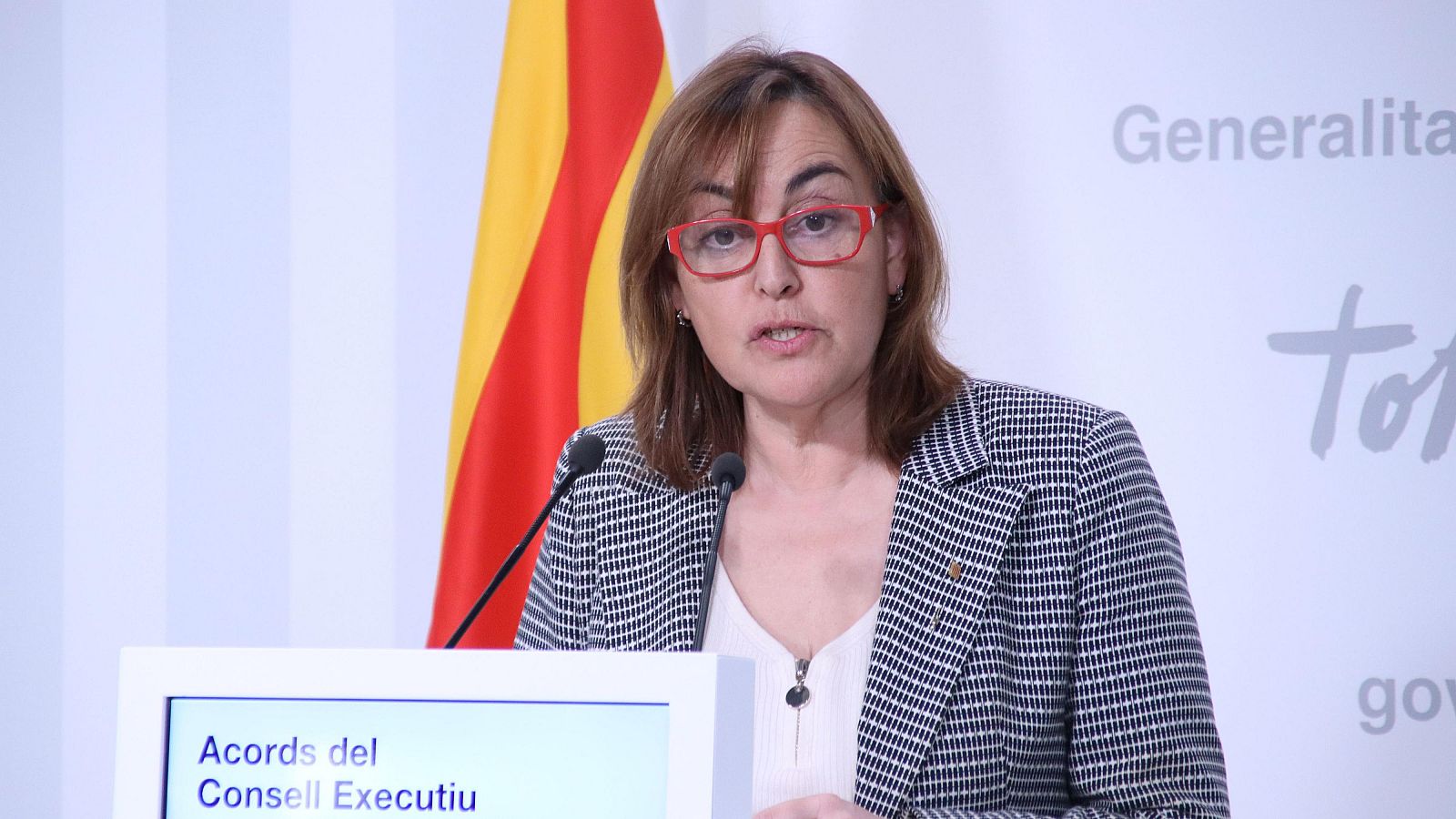 La portaveu del Govern, Sílvia Paneque, compareix en roda de premsa després de la reunió de l'executiu