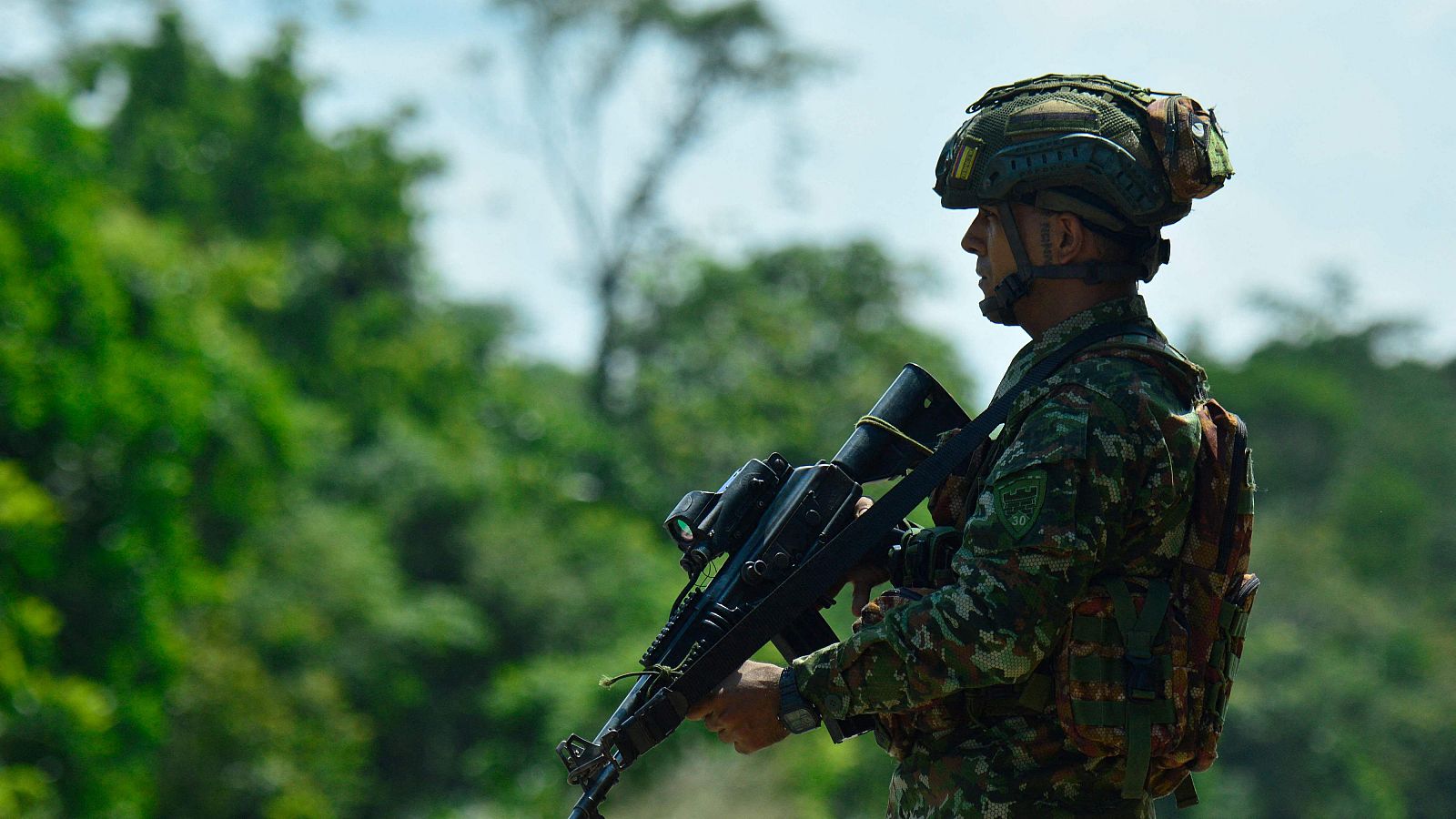 Un soldado del Ejército colombiano en el departamento Norte de Santander