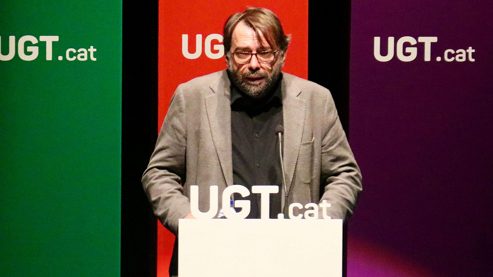 El secretari general de la UGT a Catalunya, Camil Ros, en la jornada de clausura del 17è Congrés del sindicat (ACN | Albert Segura)