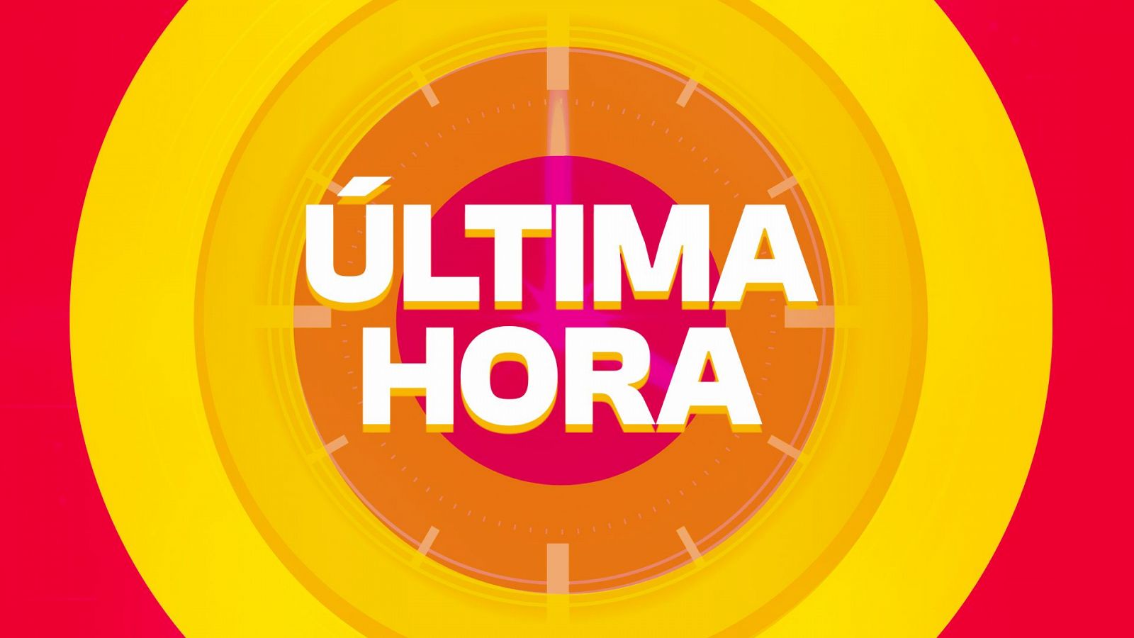 Anuncio "ÚLTIMA HORA" sobre el Benidorm Fest 2025.  Fondo circular con diseño de reloj en tonos amarillos, naranjas y rojos.  Imagen para noticias urgentes.