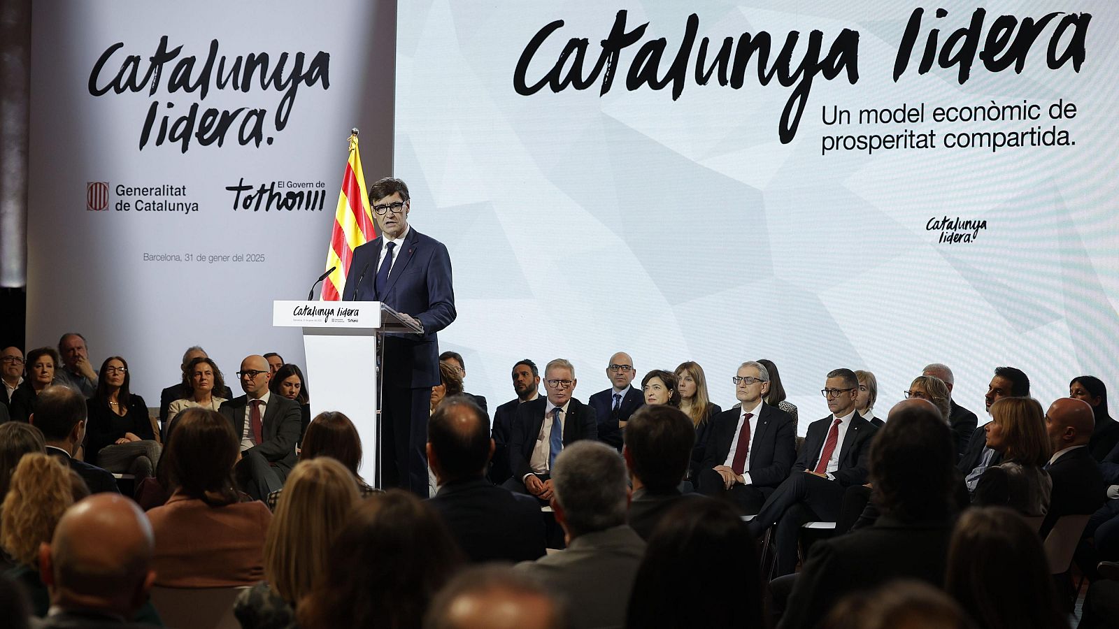 Conferència del president de la Generalitat per explicar el pla "Catalunya lidera"