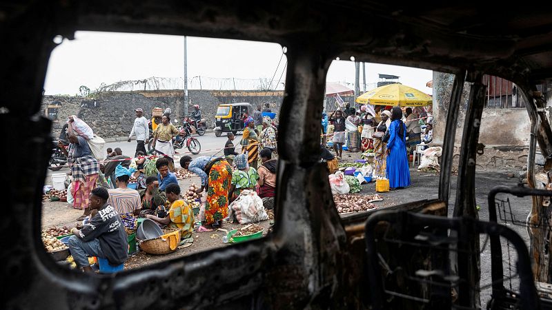 Vista de las calles de Goma, ciudad que ha caído en manos del M23 después de varios combates