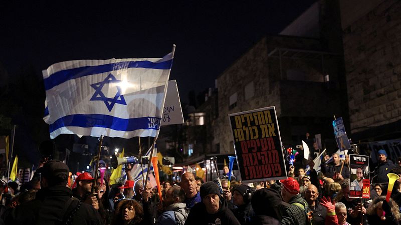 Manifestación de las familias de los rehenes