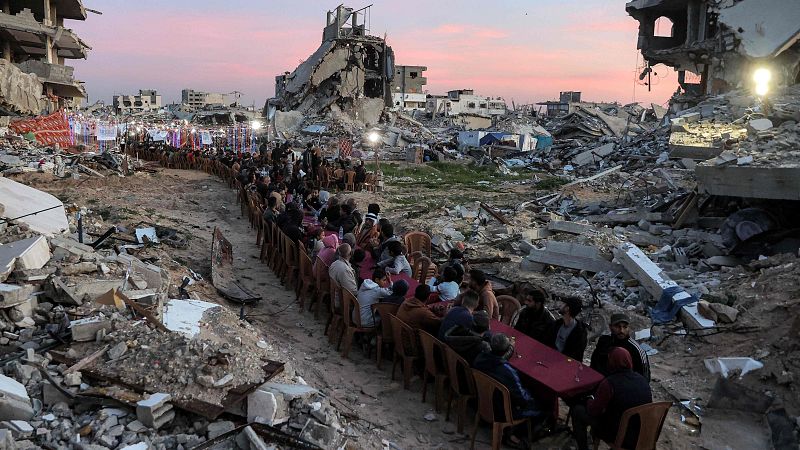 Palestinos en Gaza celebran el Ramadán