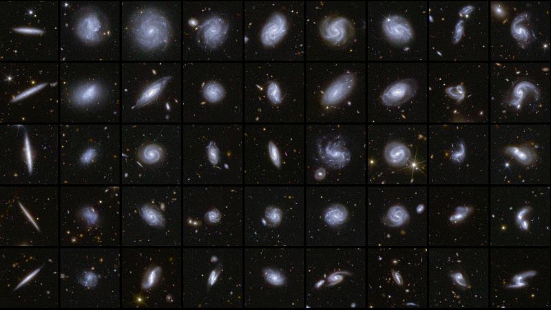 Varias galaxias captadas por la misión Euclid