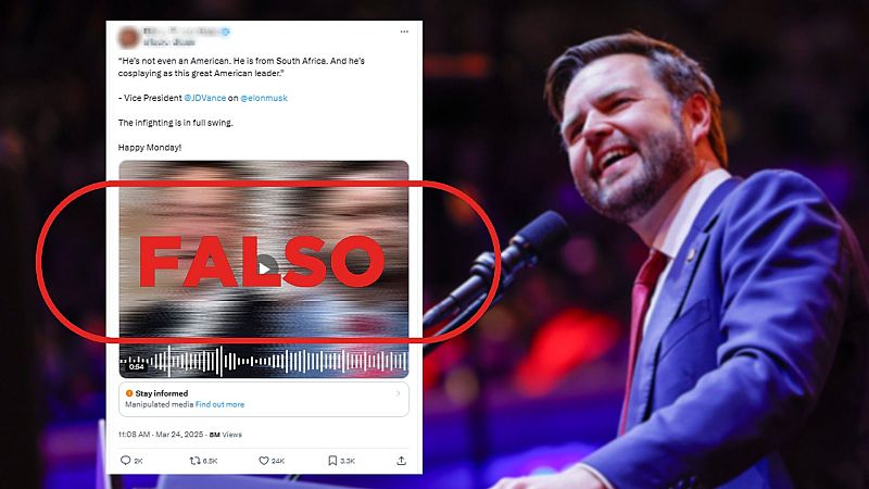 No es un audio de JD Vance criticando a Elon Musk, es falso