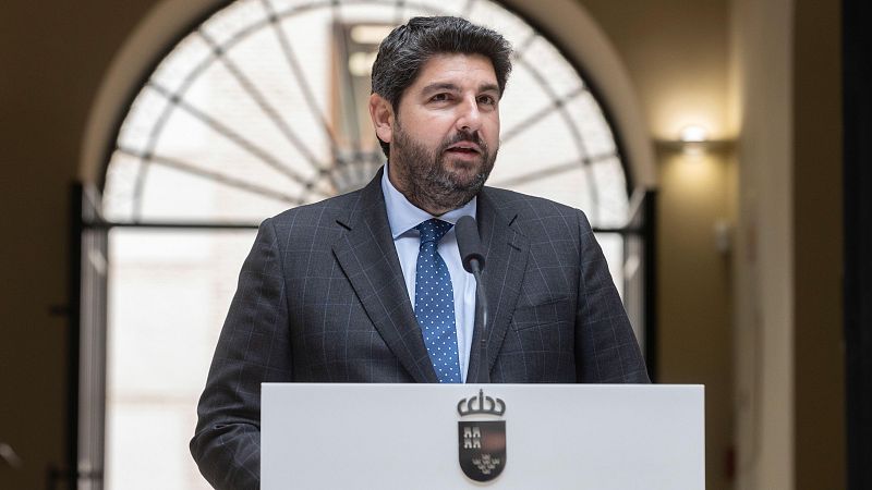 El presidente de la Región de Murcia, Fernando López Miras, en el Palacio de San Esteban