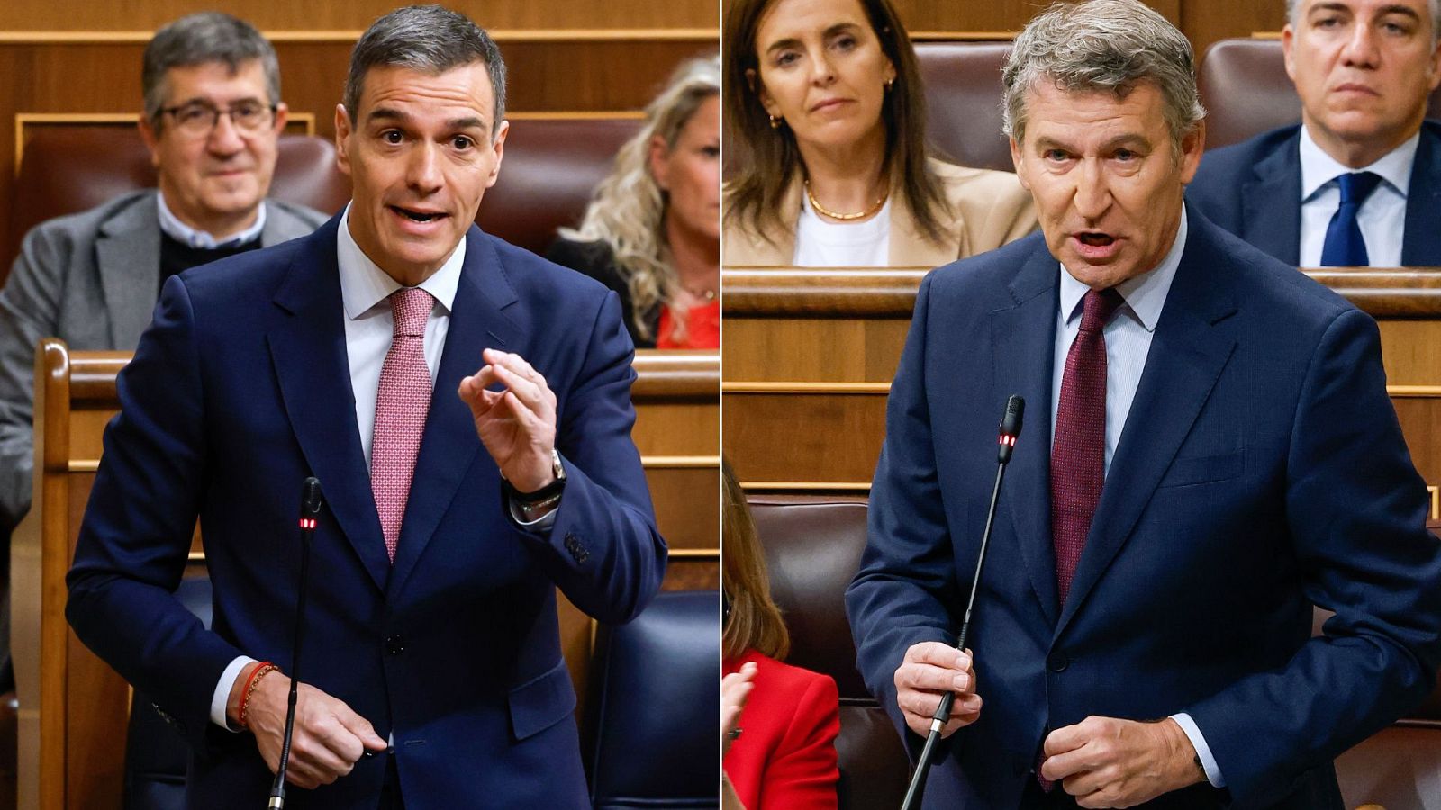 Barómetro CIS mayo 2025: Pedro Sánchez y Alberto Núñez Feijóo, en sesión de control en el Congreso de los Diputados
