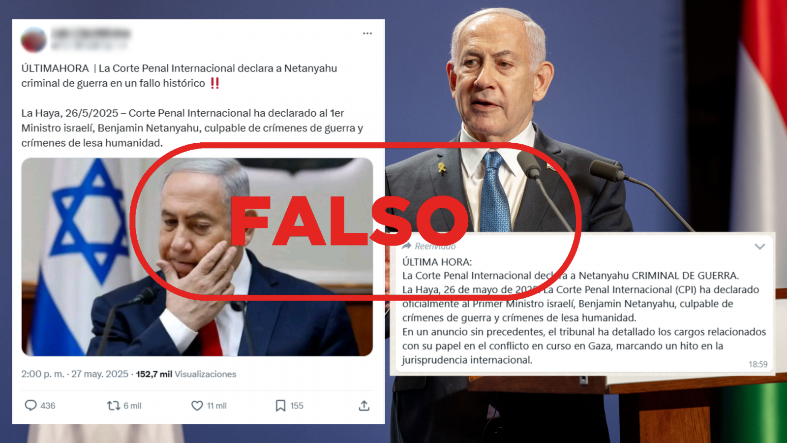 La Corte Penal Internacional no ha declarado a Netanyahu “criminal de guerra” el 26 de mayo