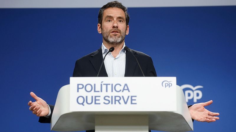 El portavoz del PP, Borja Sémper durante la reuda de prensa ofrecida este lunes, tras la reunión del Comité de Dirección del Partido Popular.