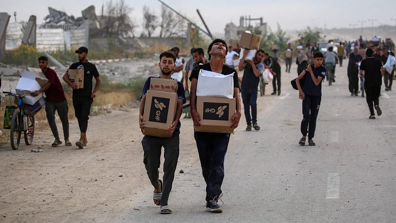 La Fundación Humanitaria de Gaza prueba un sistema piloto de distribución de ayuda en la Franja para evitar incidentes