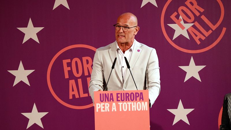 El candidat a presidir la Comissió Europea de l'Aliança Lliure Europea, Raül Romeva, en l'acte final de campanya del 9-J
