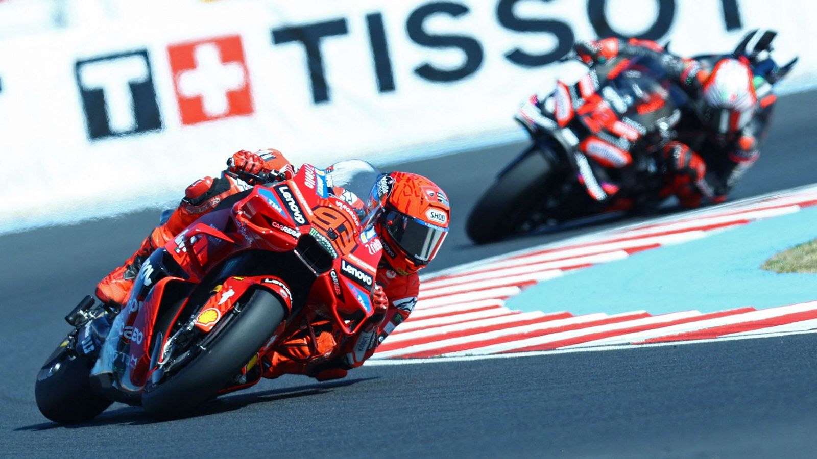 Marc Márquez, en acción en las primeras vueltas del GP de Hungría