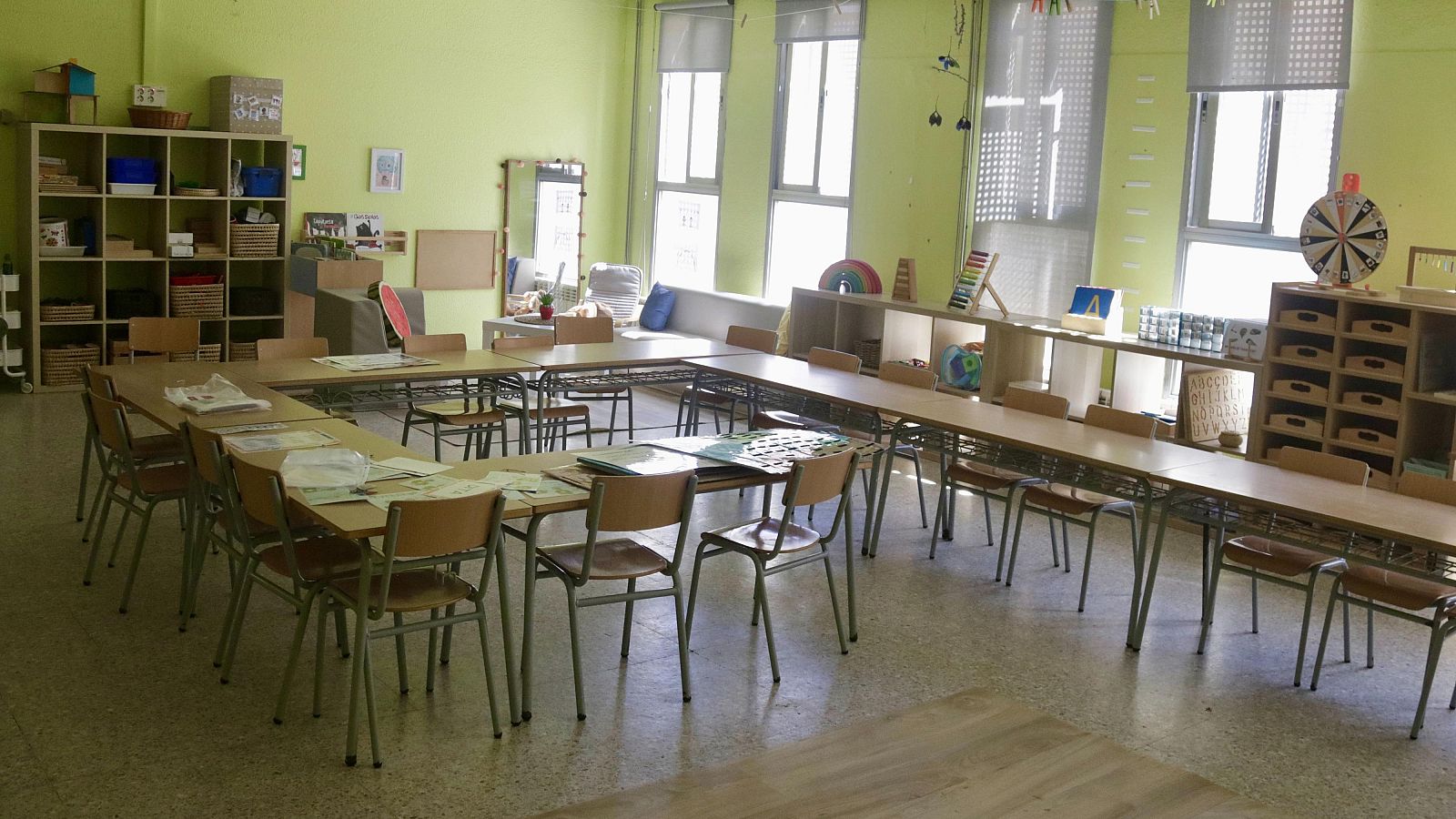 Aula d'una escola de Santa Coloma de Gramenet, uns dies abans de l'inici de curs
