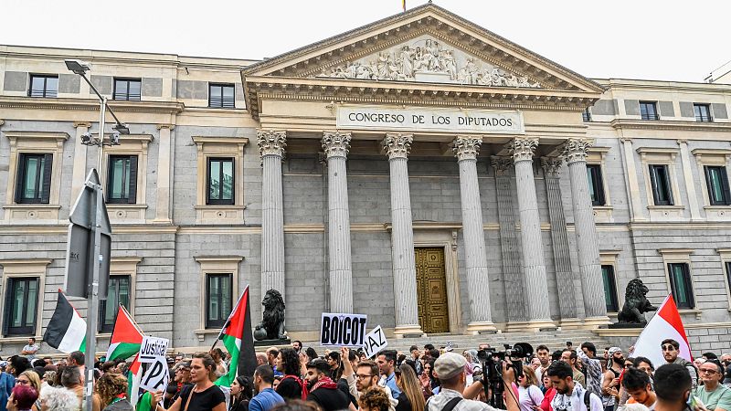 Manifestación en Madrid en una imagen de archivo para pedir al Gobierno que presione a Israel para poner fin al "genocidio" en Gaza