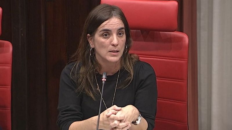 La consellera de Investigación y Universidades del Govern de Catalunya, Núria Montserrat, en la comparecencia sobre el caso Flecha-CREA.