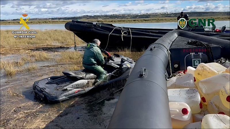 Imagen del operativo policial en Huelva y Portugal contra el tráfico de drogas