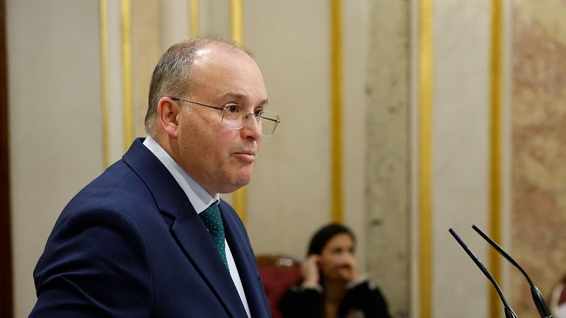 El diputado del PP Miguel Tellado, durante una rueda de prensa este jueves en el Congreso.