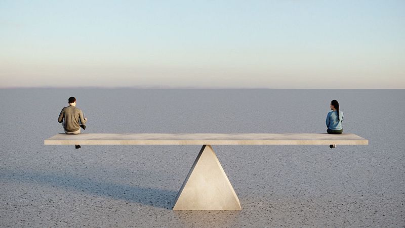 Metáfora visual sobre la igualdad entre mujeres y hombres