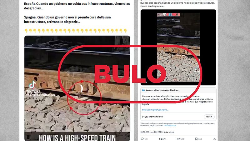 No es una vía ferroviaria en España, es un bulo