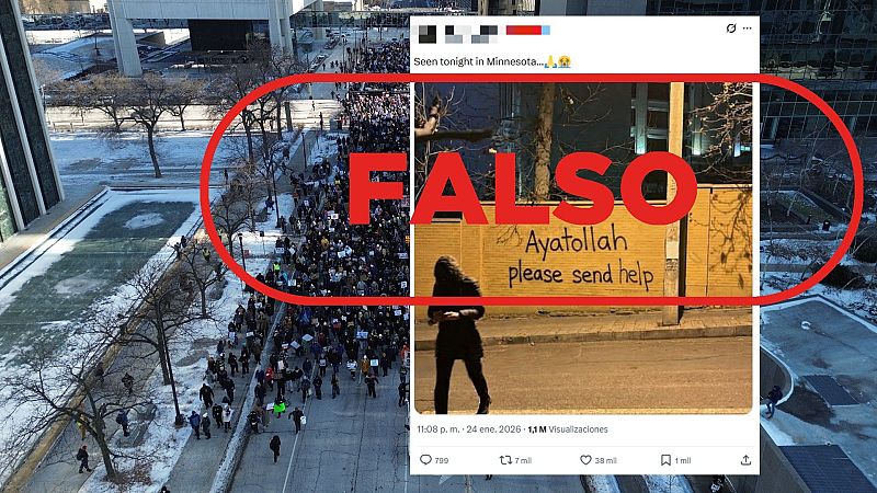 Este grafiti en el que piden ayuda al ayatolá de Irán es falso