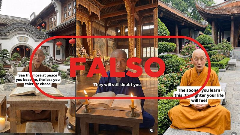 El maestro Yang Mun es un personaje generado con IA, no un monje real