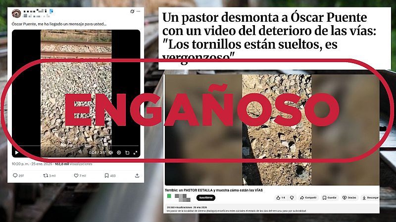 Este vídeo de una vía de tren en Llerena (Extremadura) es de 2019