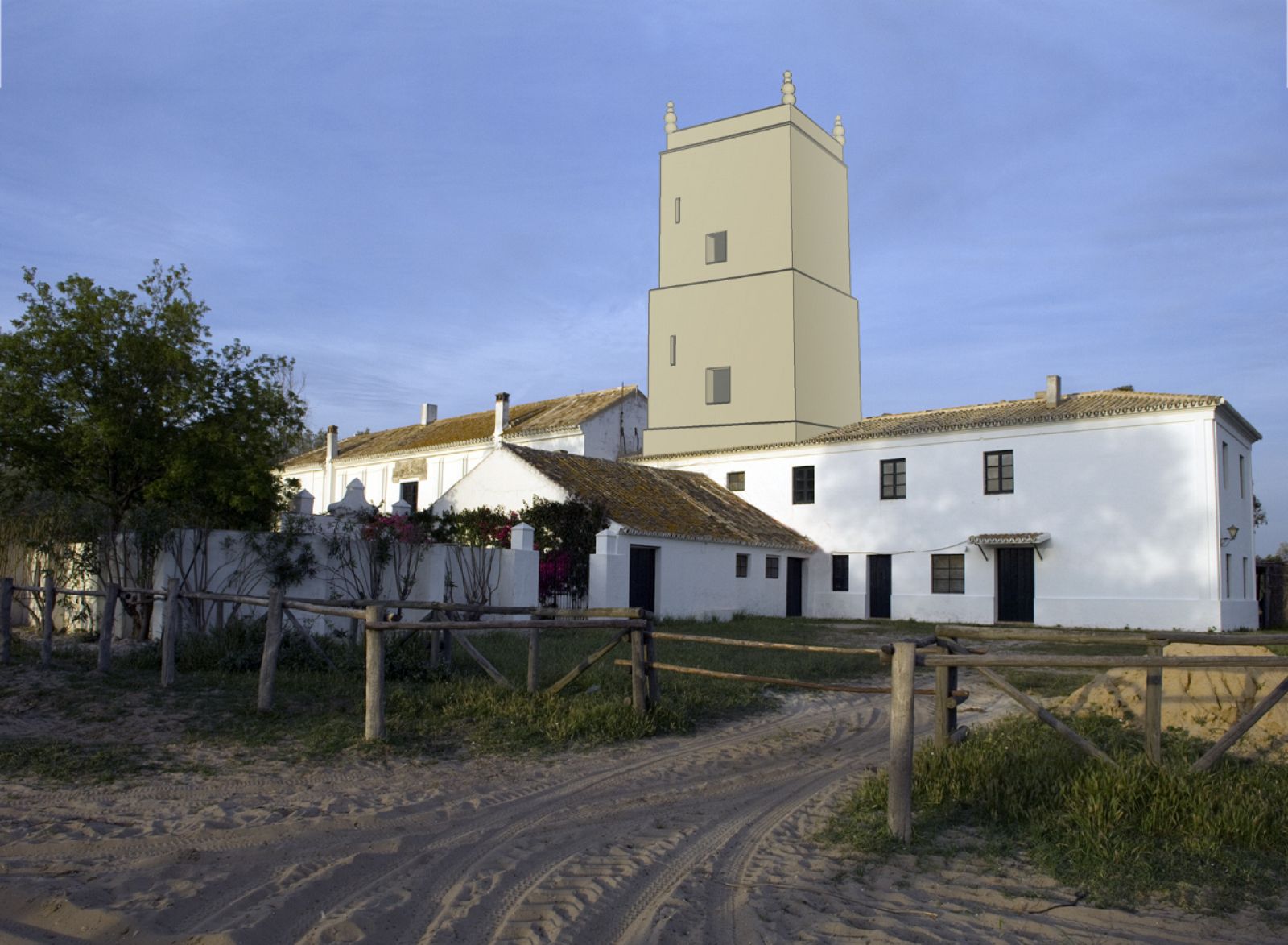 Reconstruccion de la torre dentro del palacio