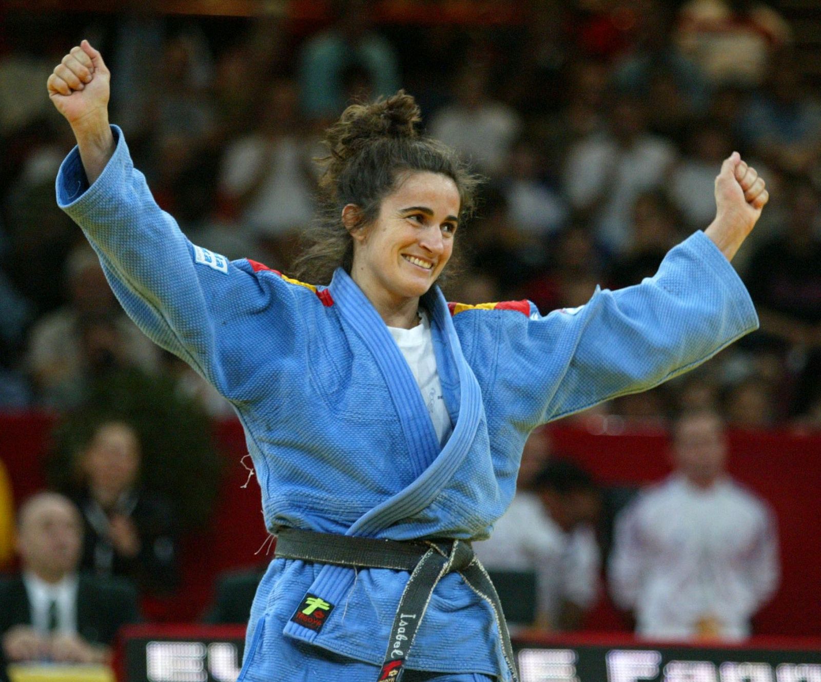La judoca española Isabel Fernández durante un torneo de Judo de París.