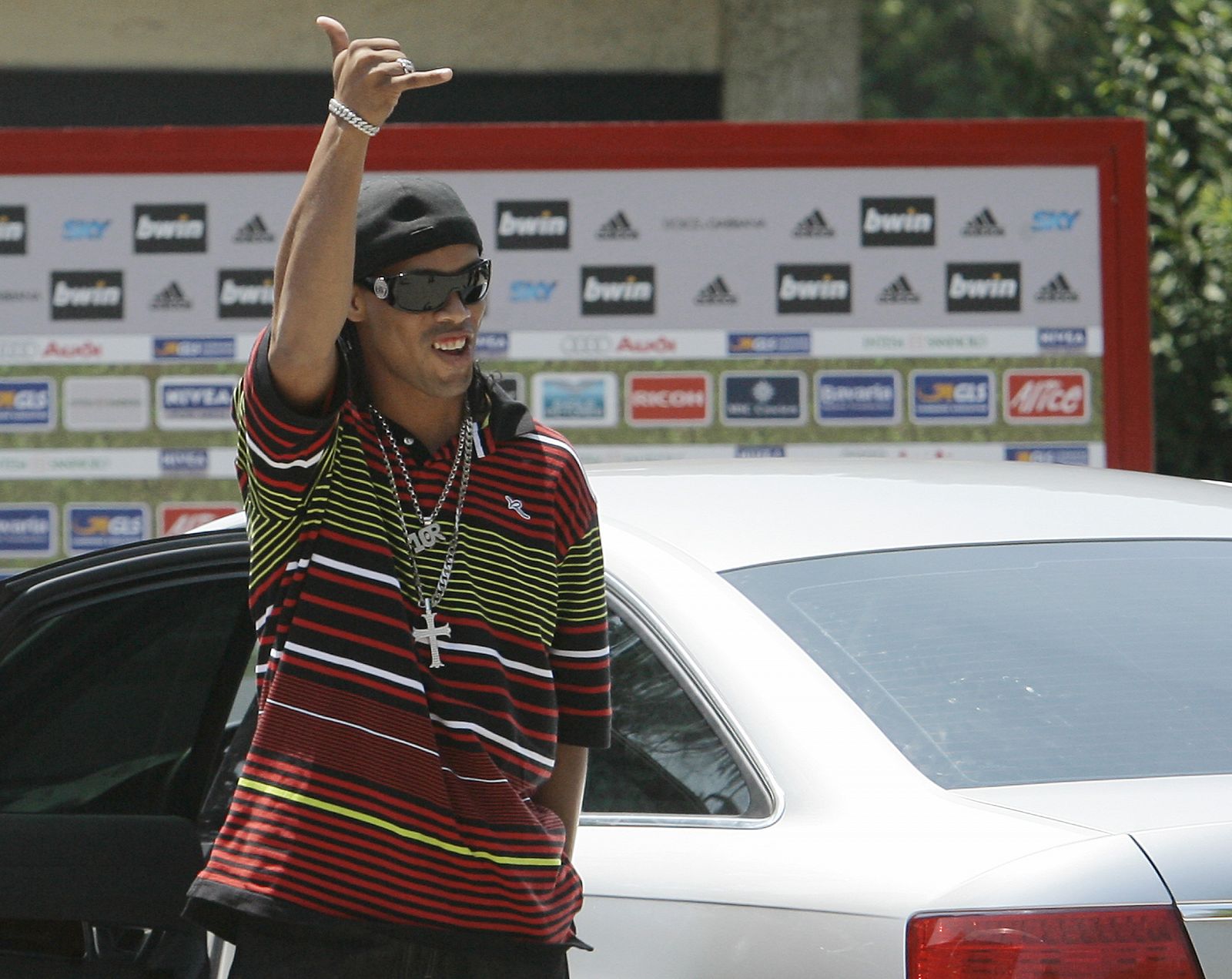 Ronaldinho a su llegada a Italia.