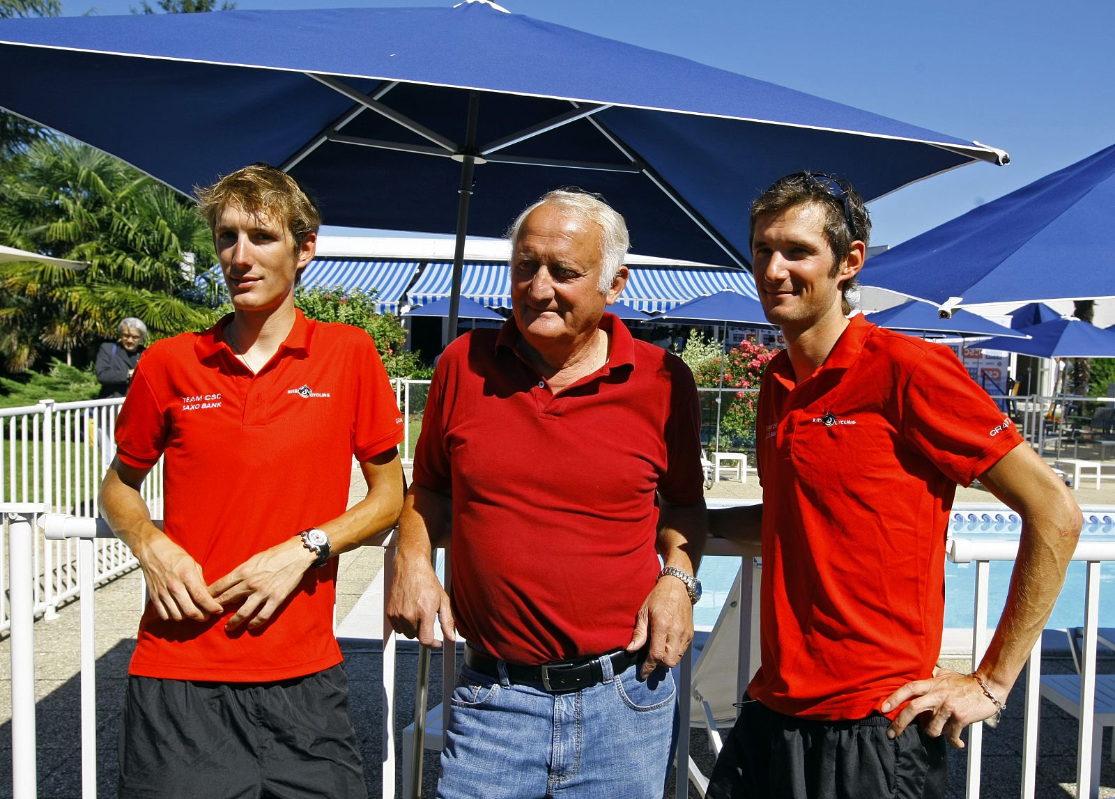 Johnny Schleck junto a sus hijos Frank y Andy