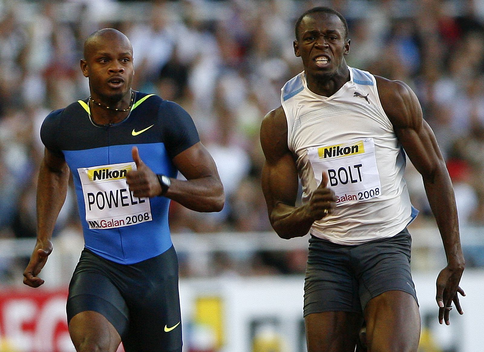 Los jamaicanos Powell y Bolt correrán los 100 metros lisos en los Juegos de Pekín.