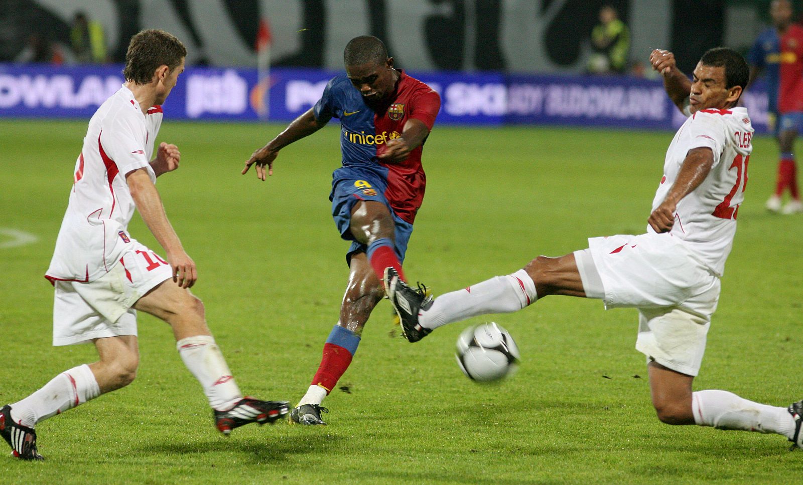 Eto'o estuvo tan activo como el resto de la pretemporada, aunque esta vez no marcó.