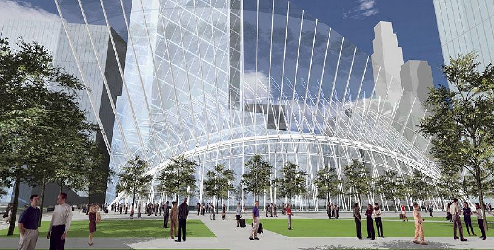 Recreación virtual del aspecto exterior de la nueva estación diseñada por Santiago Calatrava.