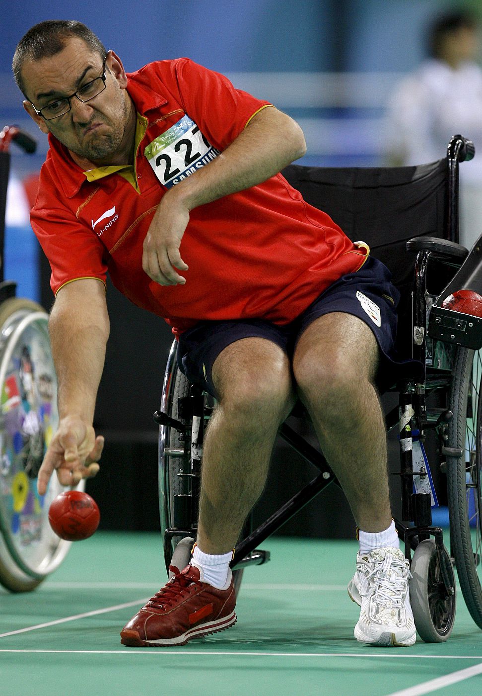 El jugador del equipo español de boccia Pedro Cordero.