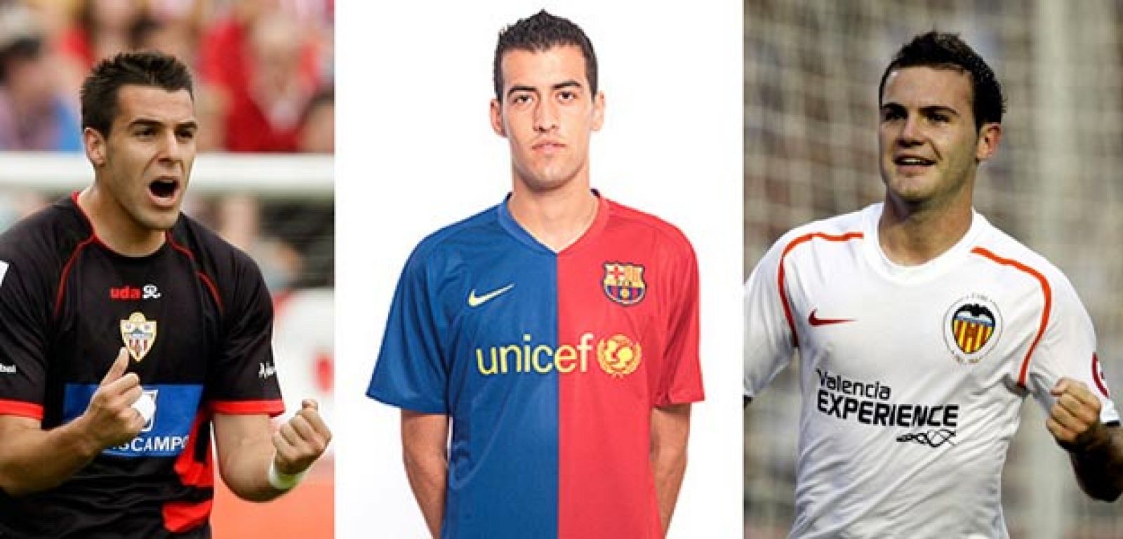 Negredo,Busquets y Mata